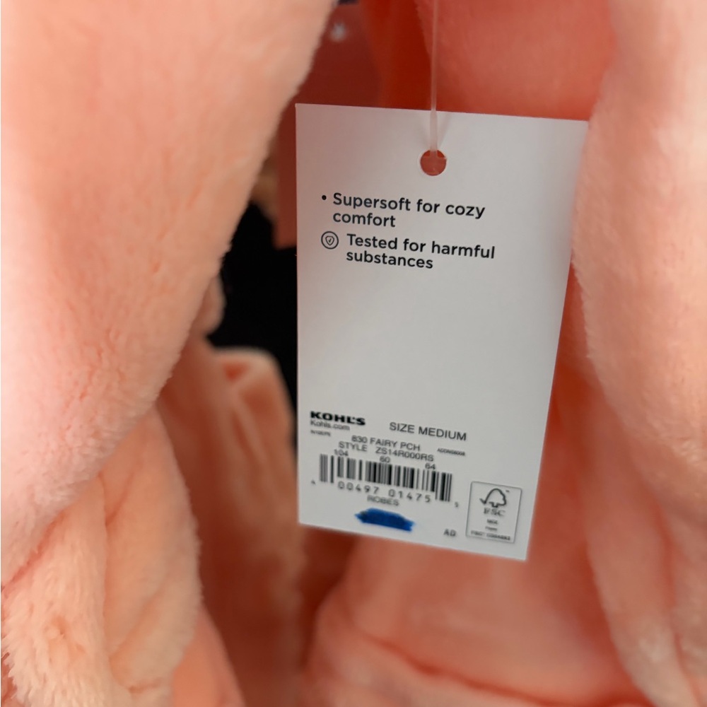 Kohl's Soft Peach Plush Robe - Picture 3 of 5